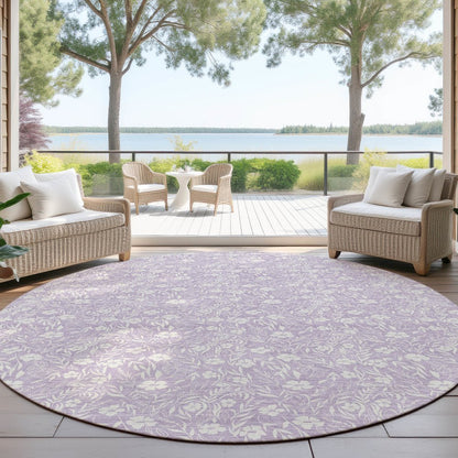 Luxury Washable Indoor/Outdoor Soft Essentials SE4 Purple 8' x 8' Rug
