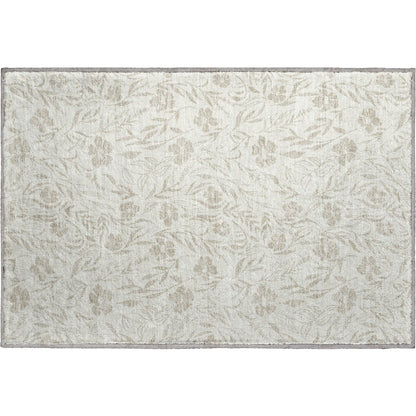 Luxury Washable Indoor/Outdoor Soft Essentials SE4 Ivory 1'8" x 2'6" Rug
