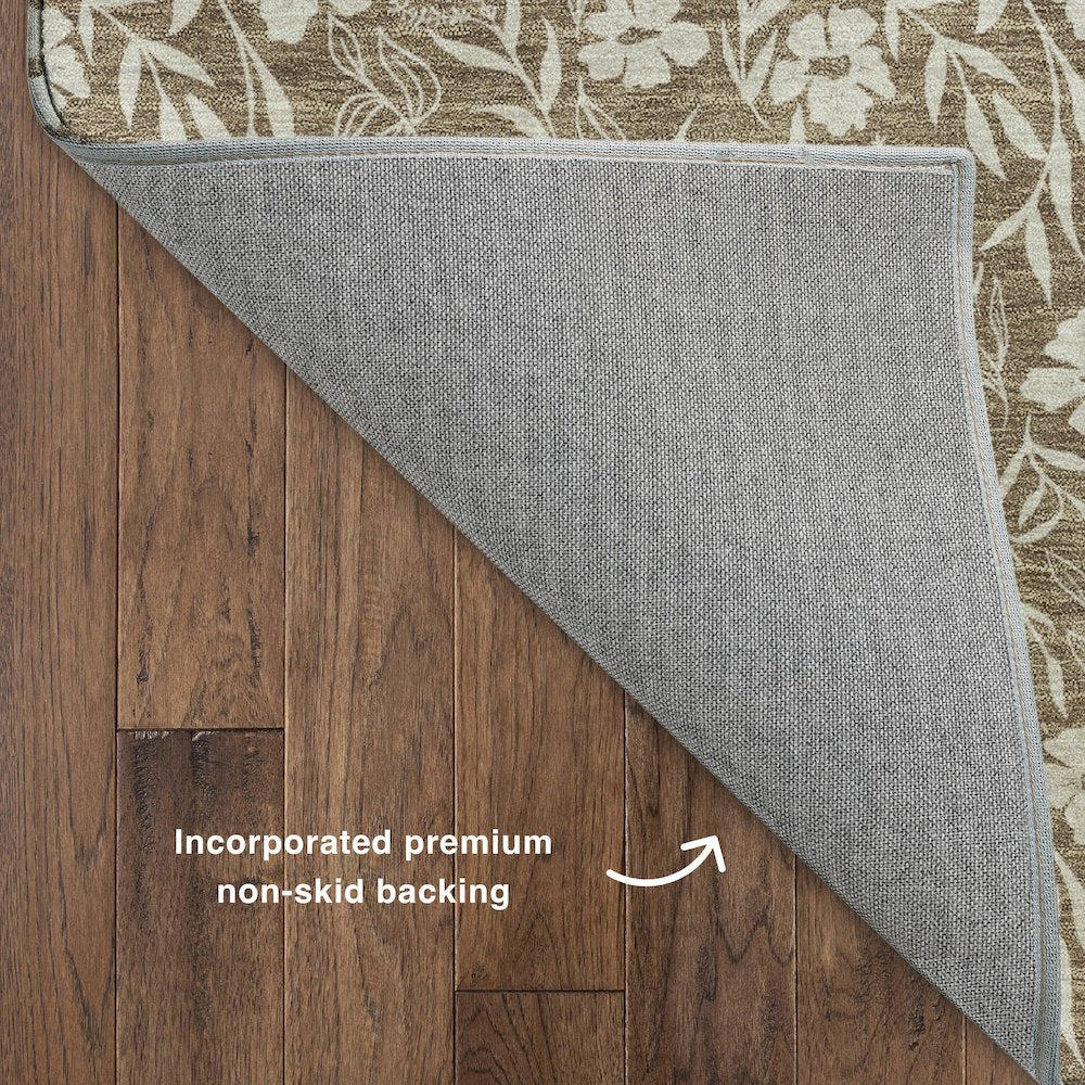 Luxury Washable Indoor/Outdoor Soft Essentials SE4 Brown 1'8" x 2'6" Rug