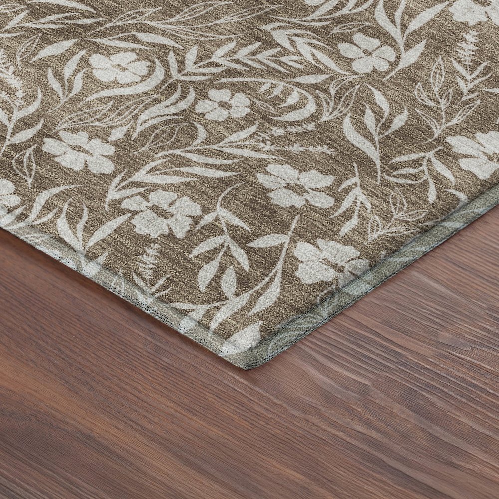 Luxury Washable Indoor/Outdoor Soft Essentials SE4 Brown 1'8" x 2'6" Rug