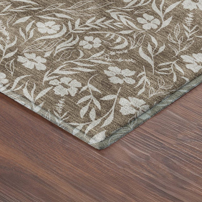Luxury Washable Indoor/Outdoor Soft Essentials SE4 Brown 1'8" x 2'6" Rug