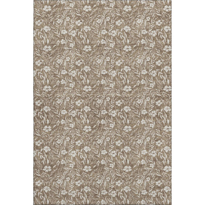 Luxury Washable Indoor/Outdoor Soft Essentials SE4 Brown 2'6" x 3'10" Rug