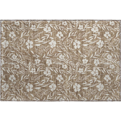 Luxury Washable Indoor/Outdoor Soft Essentials SE4 Brown 1'8" x 2'6" Rug