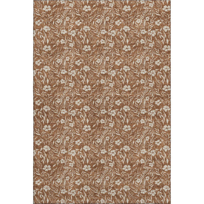 Luxury Washable Indoor/Outdoor Soft Essentials SE4 Orange 2'6" x 3'10" Rug
