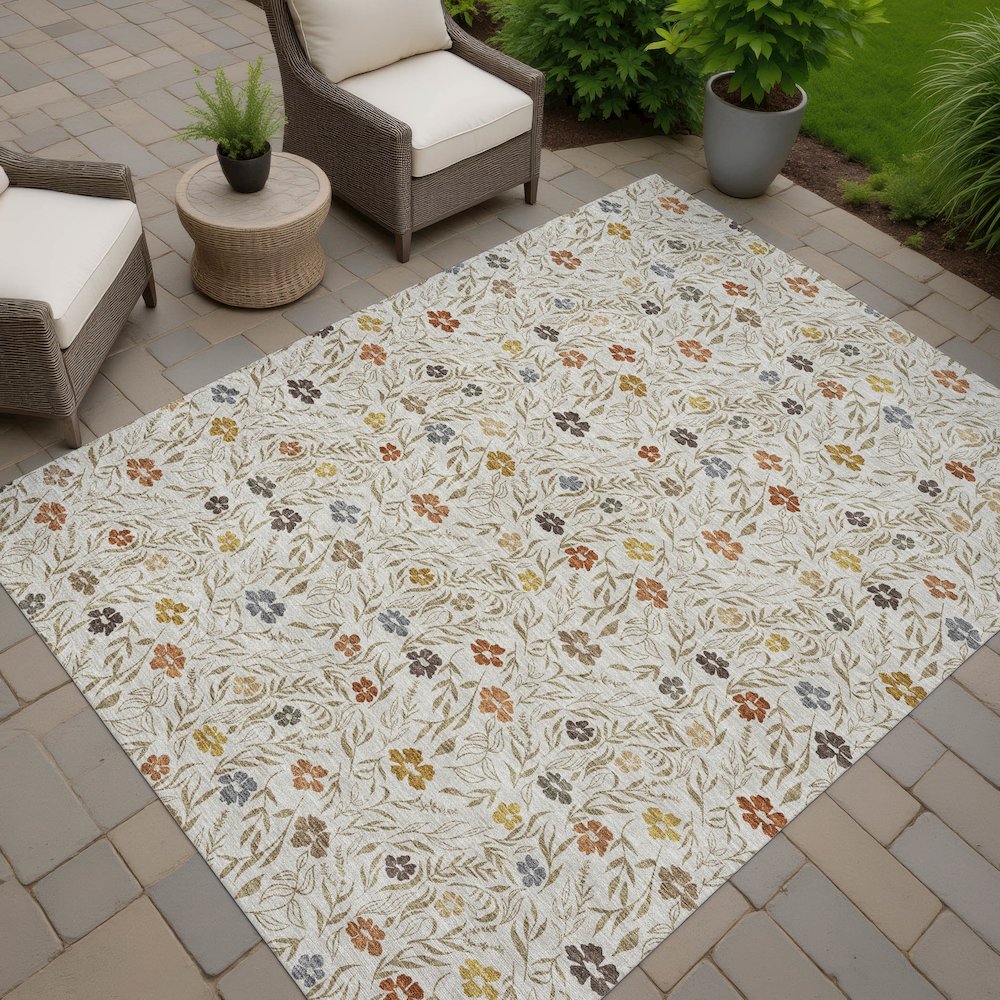 Luxury Washable Indoor/Outdoor Soft Essentials SE4 Ivory 1'8" x 2'6" Rug