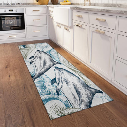 Indoor/Outdoor Harbor HA10 Ivory Washable 2'3" x 7'6" Runner Rug