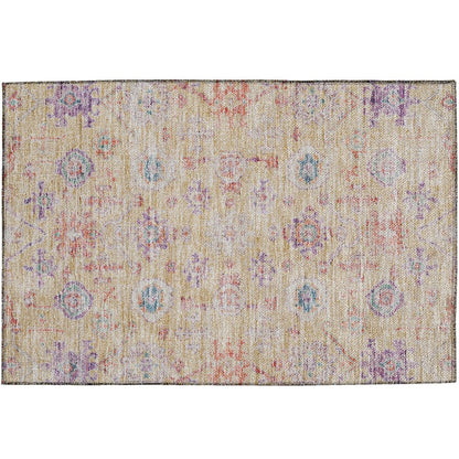 Luxury Washable Indoor/Outdoor Solace Peach 1'8" x 2'6" Rug