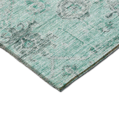 Luxury Washable Indoor/Outdoor Solace Teal 1'8" x 2'6" Rug