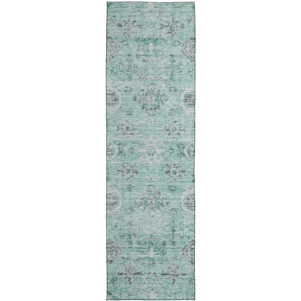 Luxury Washable Indoor/Outdoor Solace Teal 2'3" x 7'6" Runner Rug