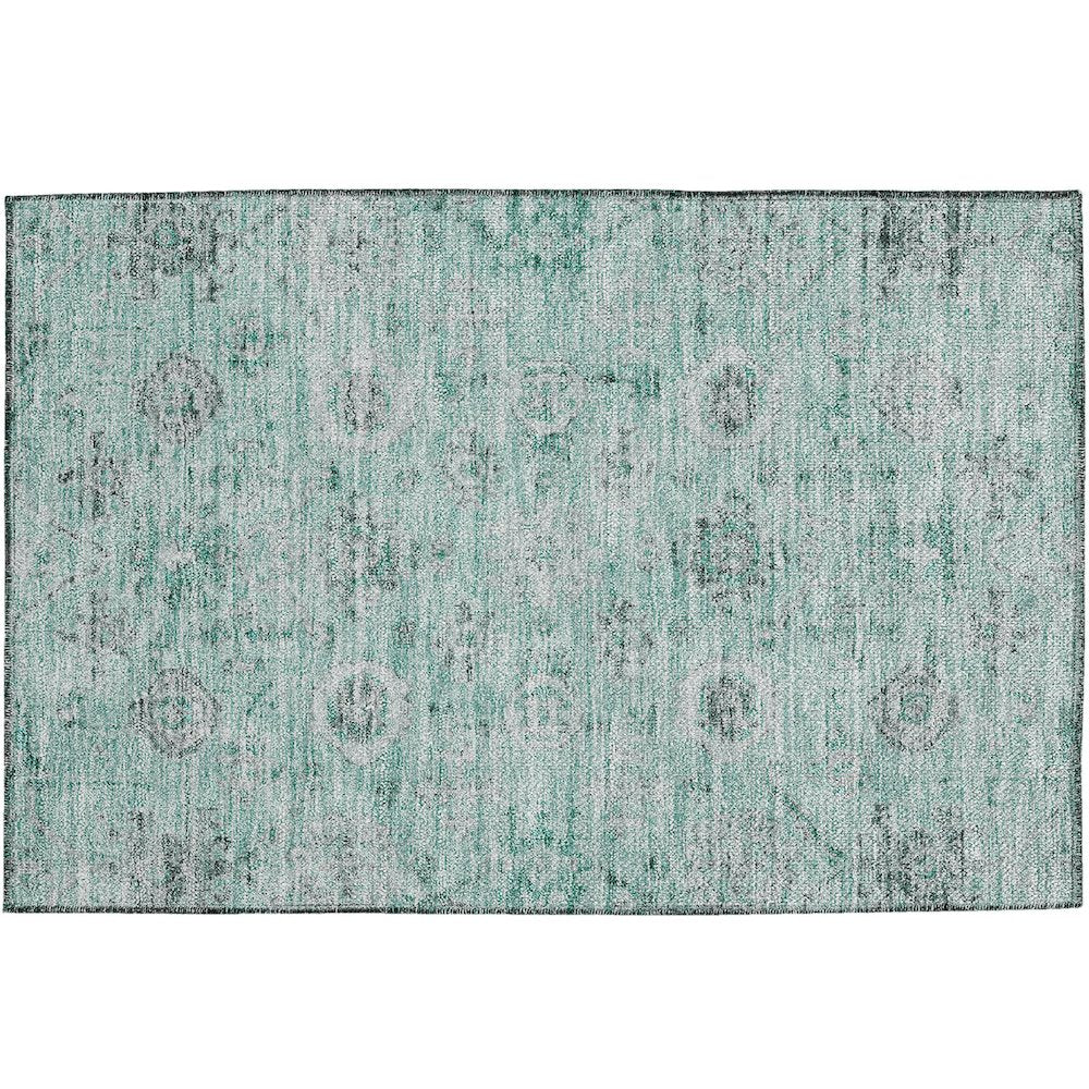 Luxury Washable Indoor/Outdoor Solace Teal 1'8" x 2'6" Rug