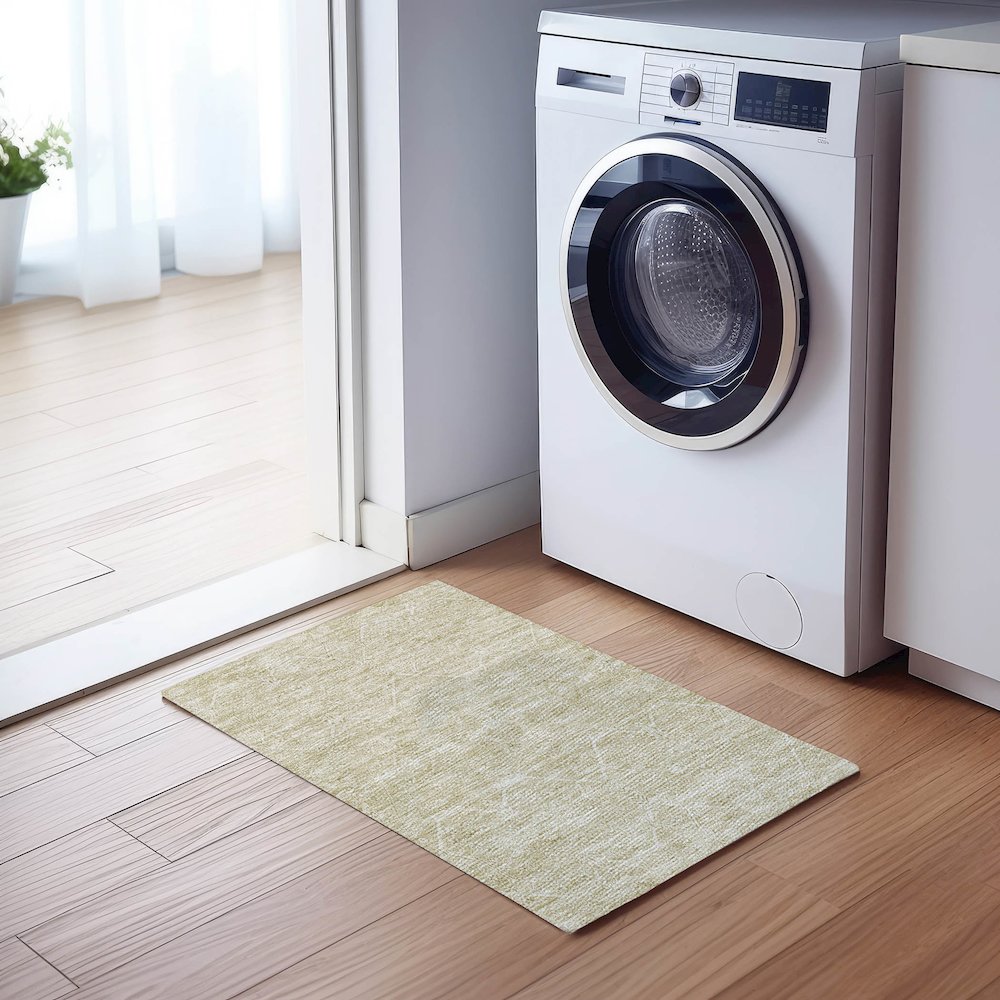 Luxury Washable Indoor/Outdoor Solace Beige 1'8" x 2'6" Rug