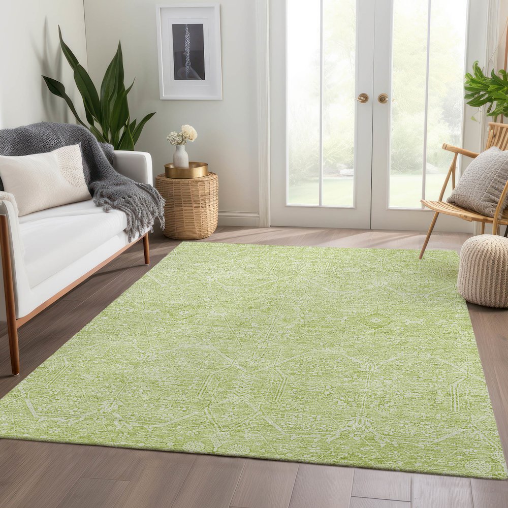 Luxury Washable Indoor/Outdoor Solace Lime 2'6" x 3'10" Rug