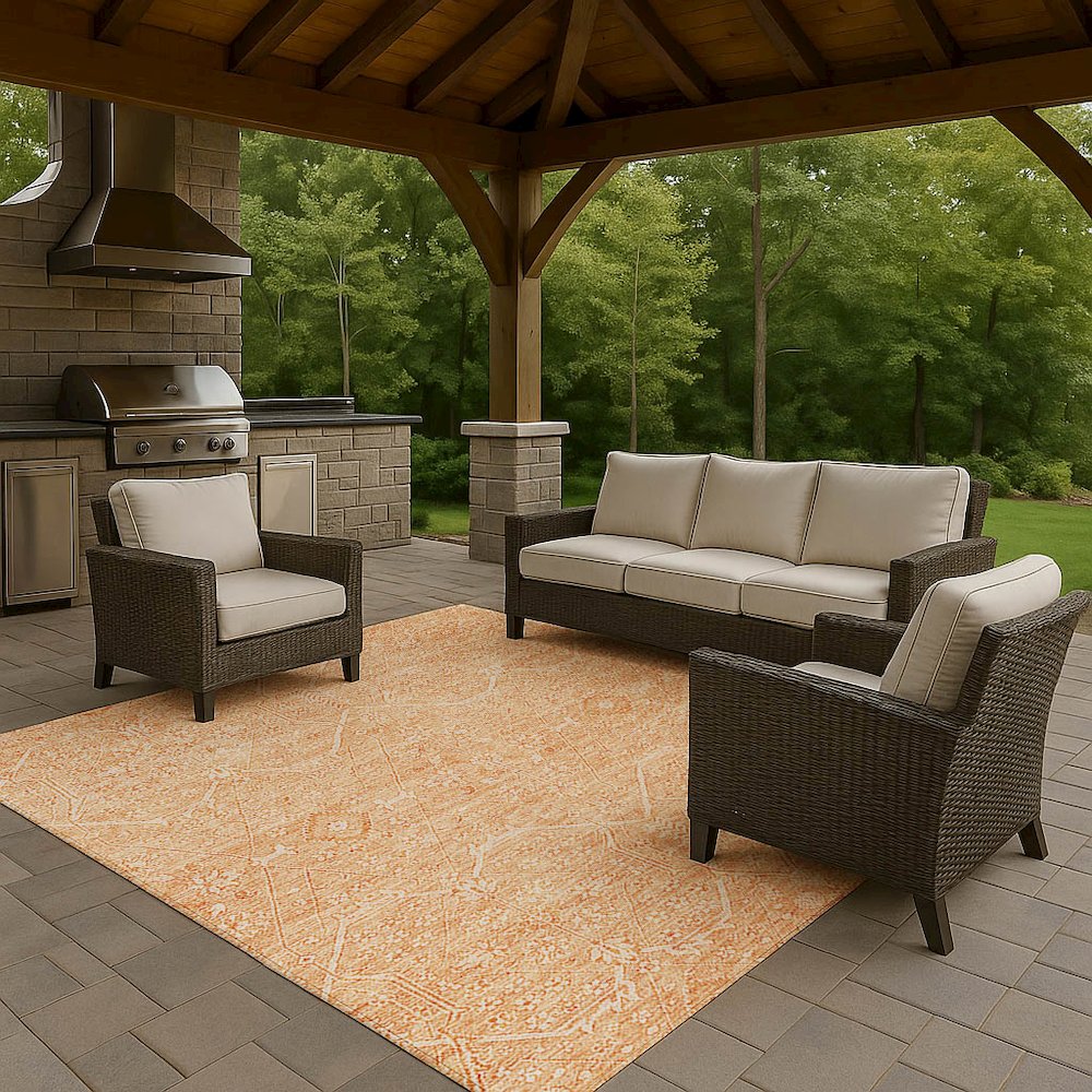 Luxury Washable Indoor/Outdoor Solace Salmon 2'6" x 3'10" Rug