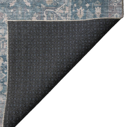 Luxury Washable Indoor/Outdoor Solace Blue 1'8" x 2'6" Rug