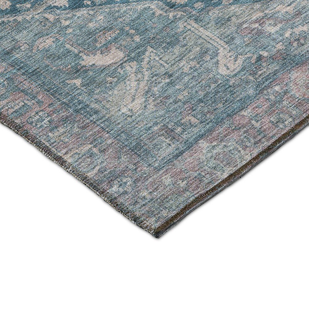 Luxury Washable Indoor/Outdoor Solace Blue 1'8" x 2'6" Rug