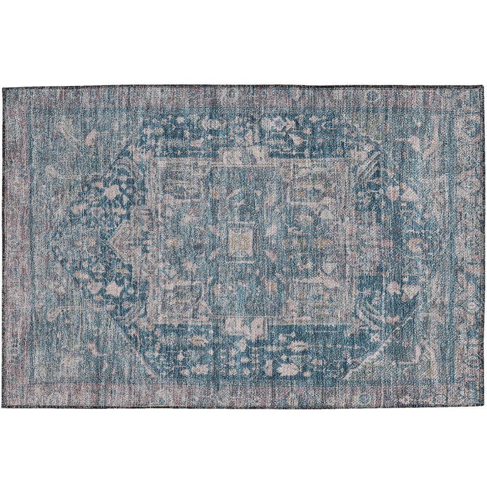 Luxury Washable Indoor/Outdoor Solace Blue 1'8" x 2'6" Rug