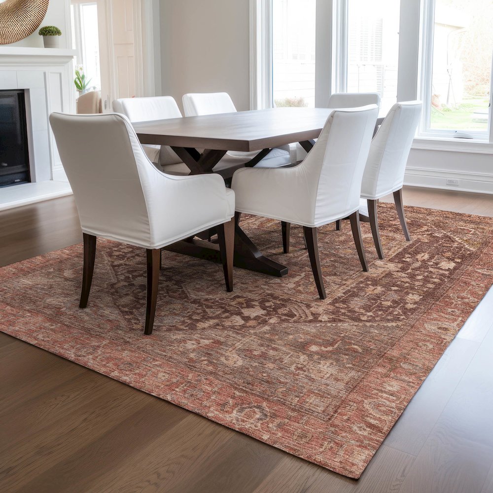 Luxury Washable Indoor/Outdoor Solace Burgundy 2'6" x 3'10" Rug