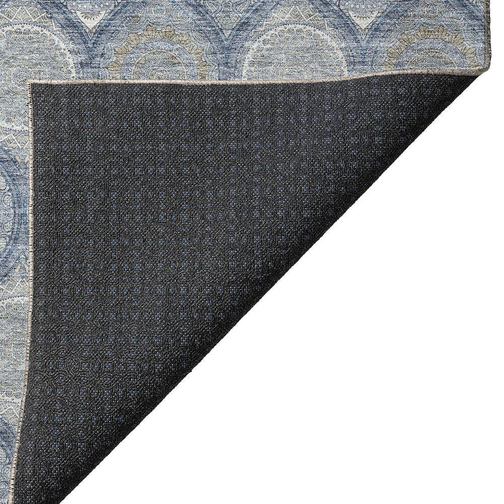 Luxury Washable Indoor/Outdoor Solace Navy 1'8" x 2'6" Rug