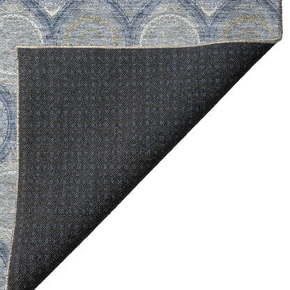 Luxury Washable Indoor/Outdoor Solace Navy 1'8" x 2'6" Rug