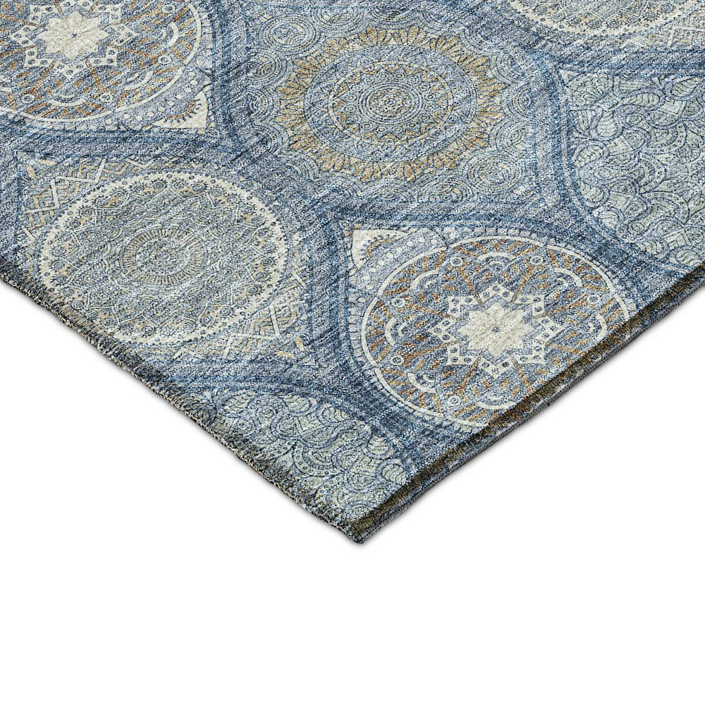 Luxury Washable Indoor/Outdoor Solace Navy 1'8" x 2'6" Rug