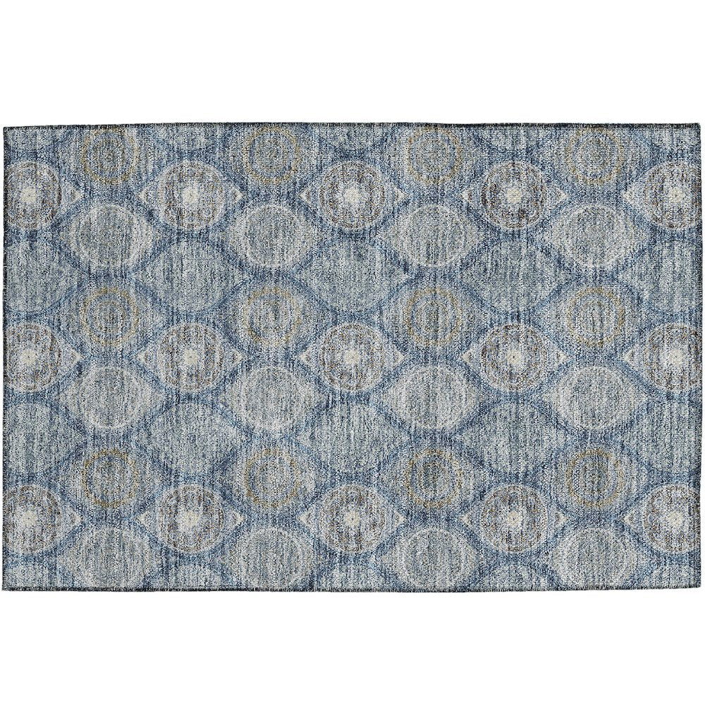 Luxury Washable Indoor/Outdoor Solace Navy 1'8" x 2'6" Rug