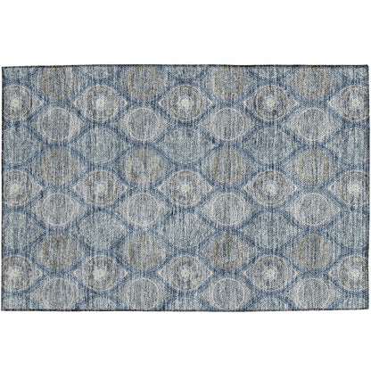 Luxury Washable Indoor/Outdoor Solace Navy 1'8" x 2'6" Rug