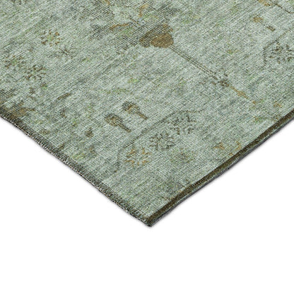 Luxury Washable Indoor/Outdoor Solace Aloe 1'8" x 2'6" Rug