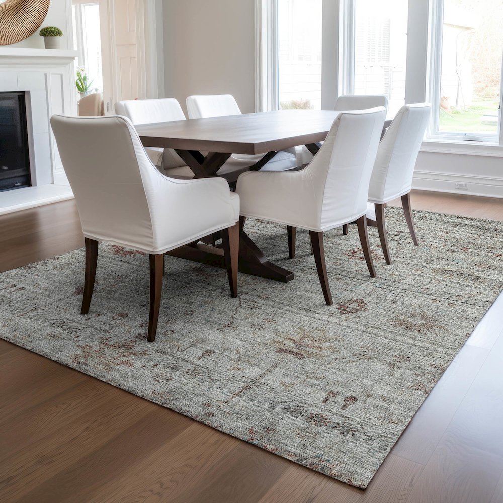 Luxury Washable Indoor/Outdoor Solace Gray 2'6" x 3'10" Rug