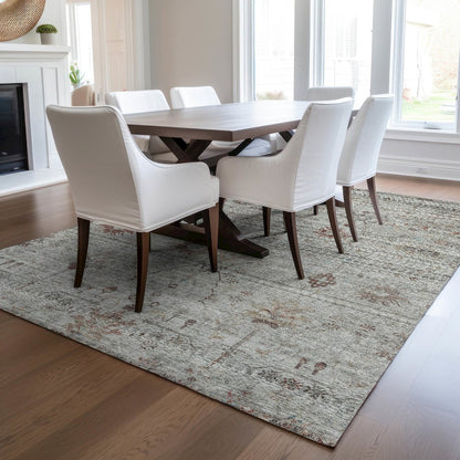 Luxury Washable Indoor/Outdoor Solace Gray 2'6" x 3'10" Rug