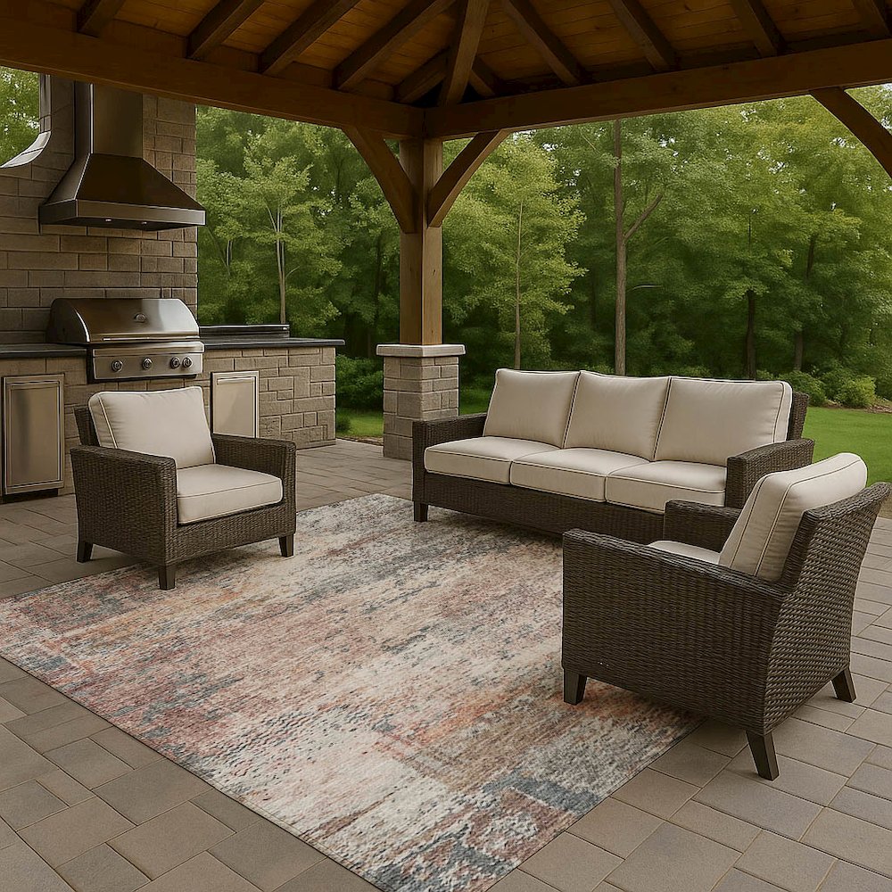 Luxury Washable Indoor/Outdoor Solace Gray 2'6" x 3'10" Rug