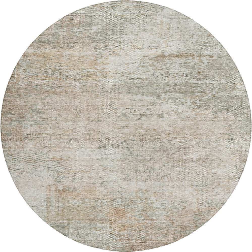 Luxury Washable Indoor/Outdoor Solace Linen 8' x 8' Round Rug