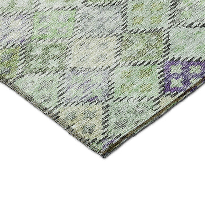 Luxury Washable Indoor/Outdoor Solace Green 1'8" x 2'6" Rug