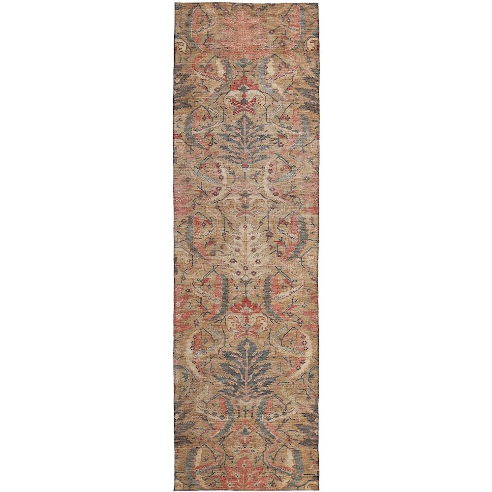 Luxury Washable Indoor/Outdoor Solace Tan 2'3" x 7'6" Runner Rug