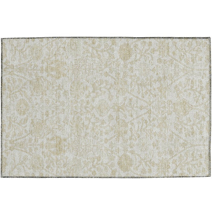 Luxury Washable Indoor/Outdoor Solace Ivory 1'8" x 2'6" Rug