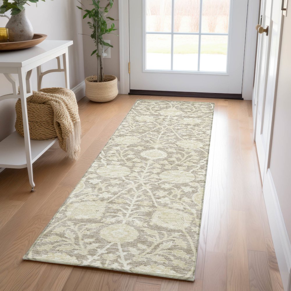 Luxury Washable Indoor/Outdoor Solace Mocha 2'3" x 7'6" Runner Rug