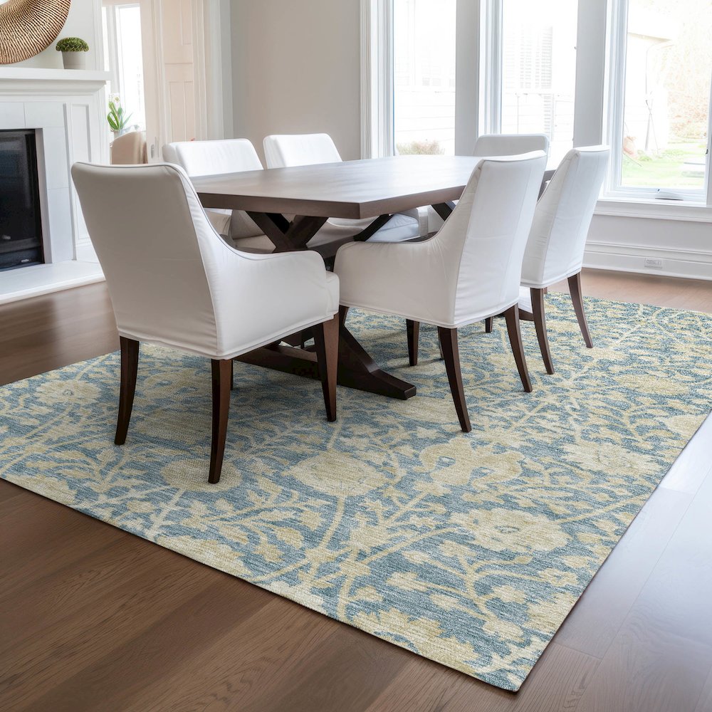 Luxury Washable Indoor/Outdoor Solace Sky 2'6" x 3'10" Rug