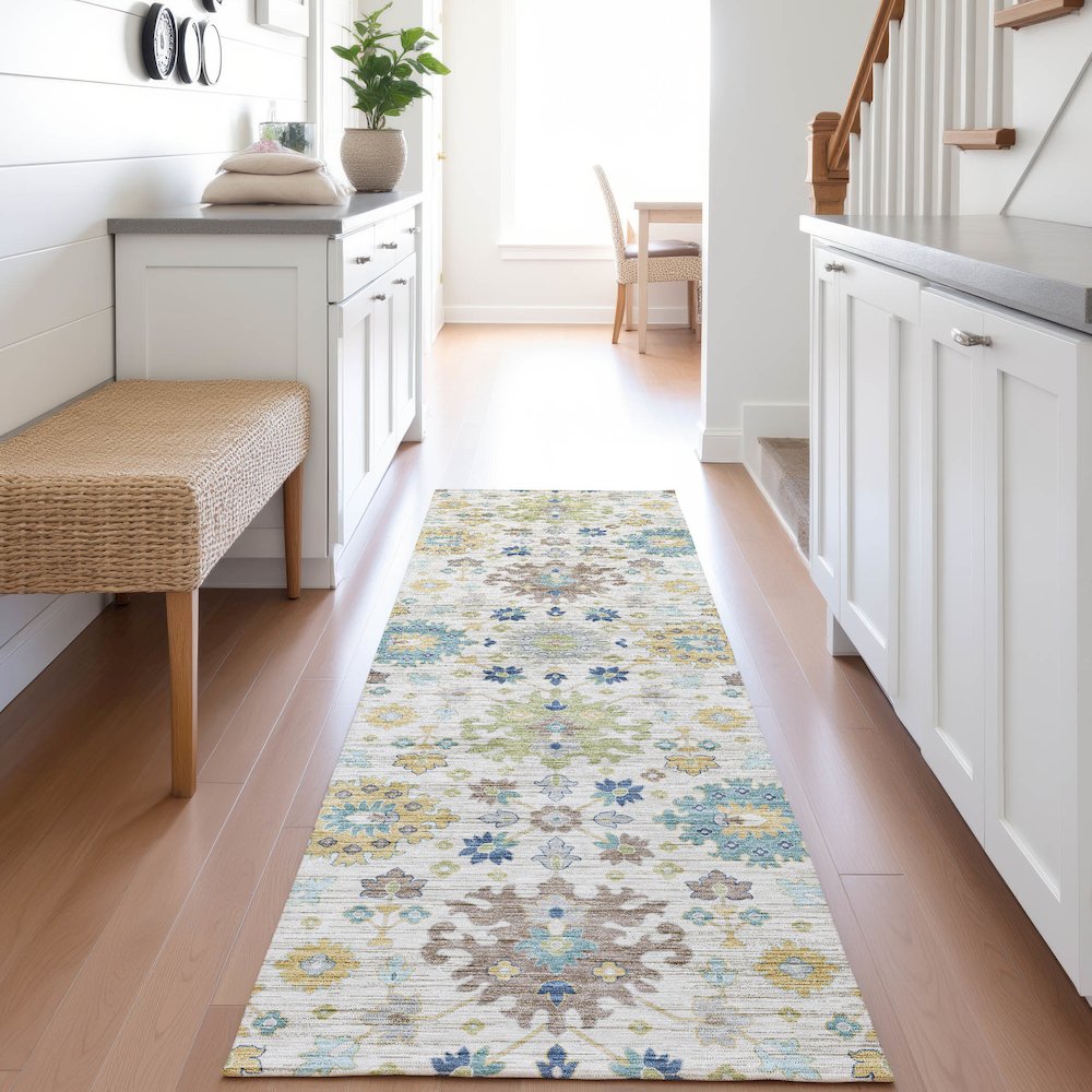 Indoor/Outdoor Silk Road Ivory 2'3" x 7'6" Runner Rug