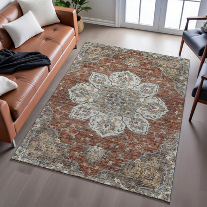 Indoor/Outdoor Silk Road Paprika 2'6" x 3'10" Rug