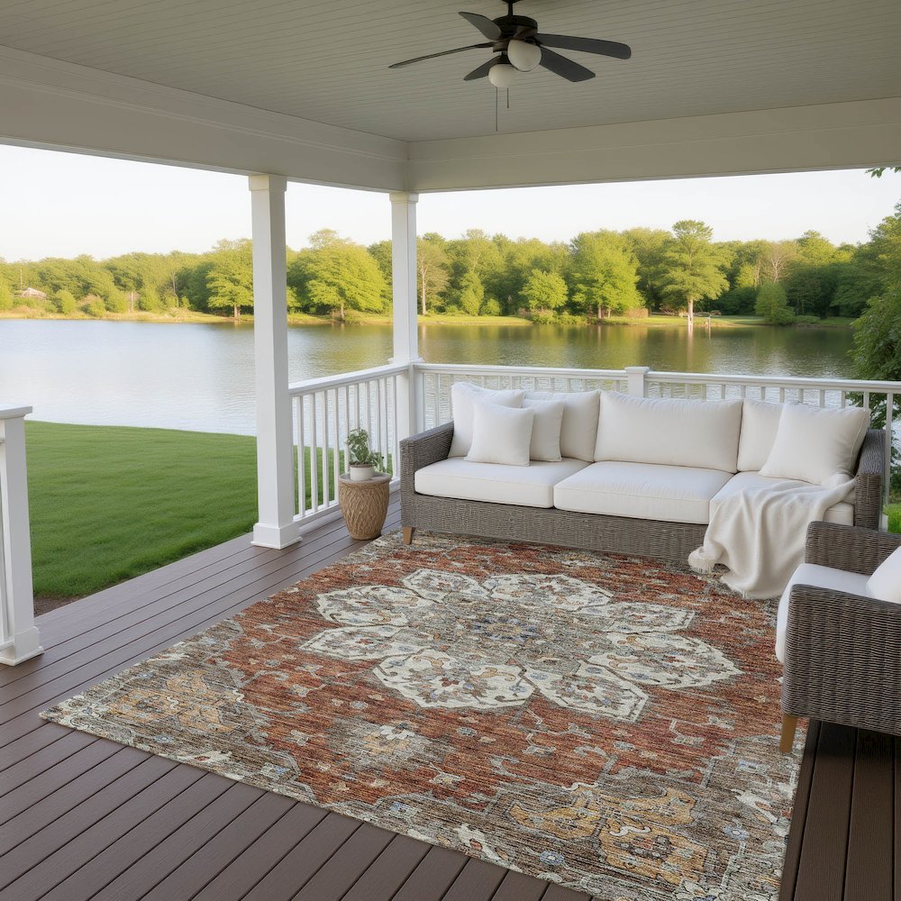 Indoor/Outdoor Silk Road Paprika 2'6" x 3'10" Rug