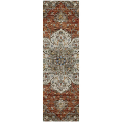 Indoor/Outdoor Silk Road Paprika 2'3" x 7'6" Runner Rug