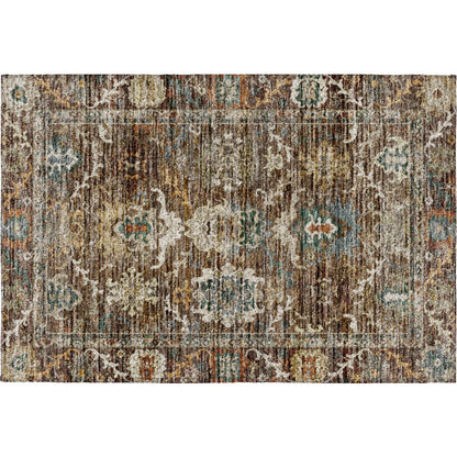 Indoor/Outdoor Silk Road Chocolate 1'8" x 2'6" Rug