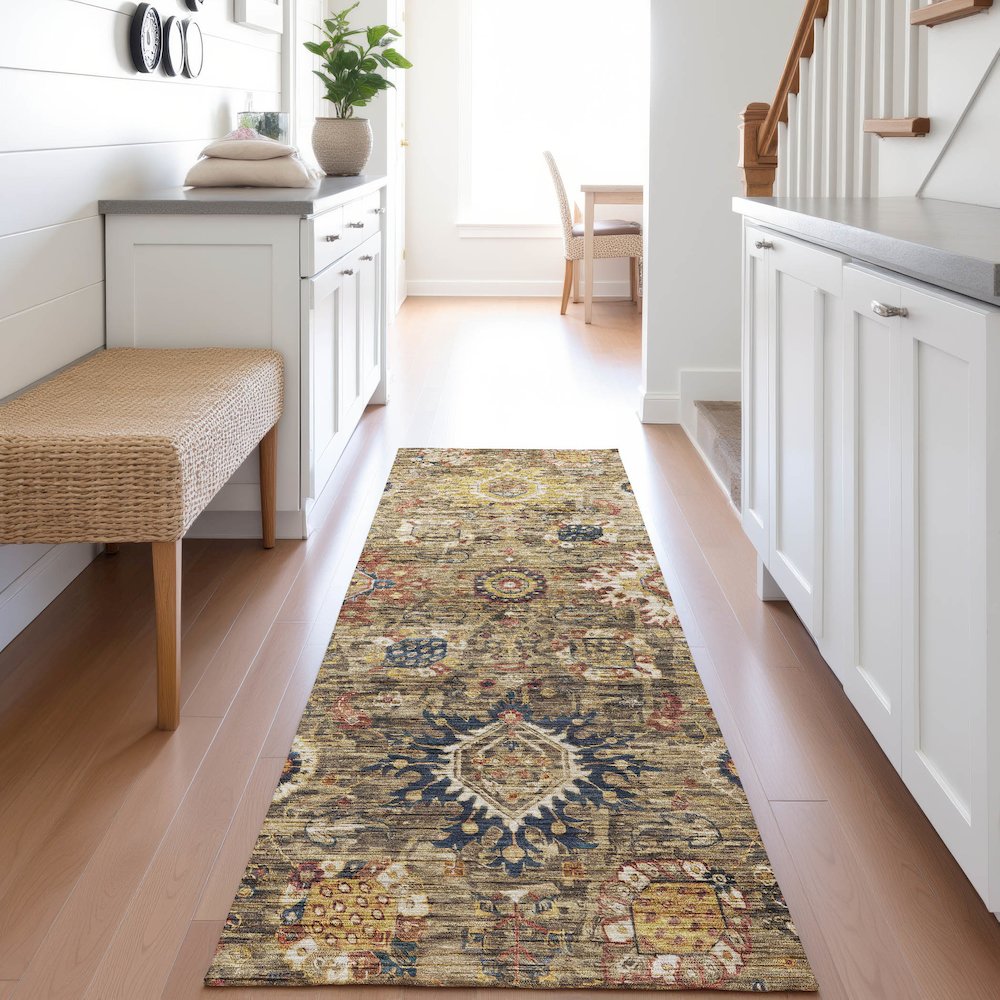 Indoor/Outdoor Silk Road Clove 2'3" x 7'6" Runner Rug