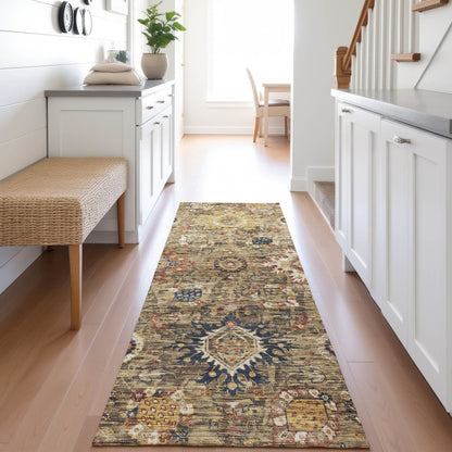 Indoor/Outdoor Silk Road Clove 2'3" x 7'6" Runner Rug