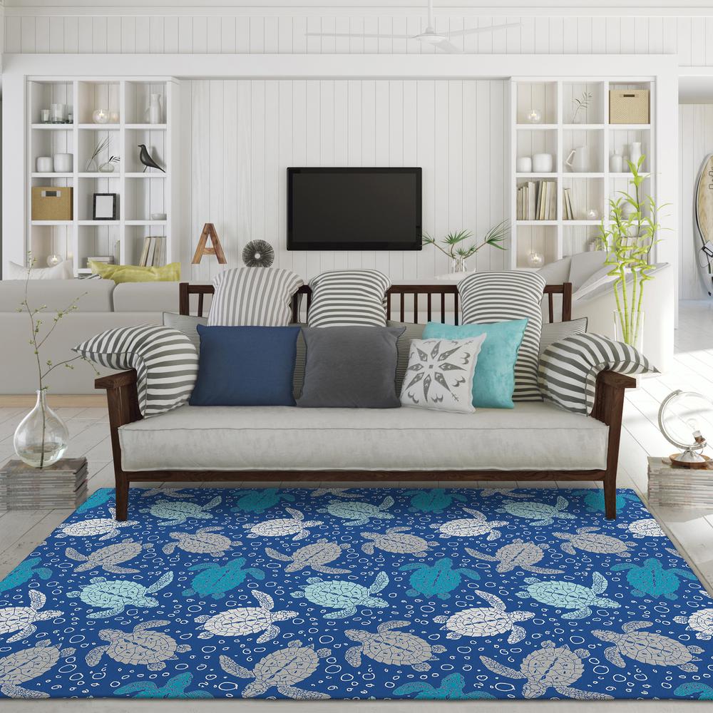 Indoor/Outdoor Seabreeze SZ13 Navy Washable 2'6" x 3'10" Rug