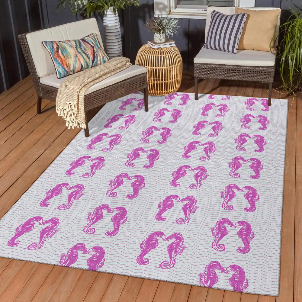 Indoor/Outdoor Seabreeze SZ15 Flamingo Washable 2'6" x 3'10" Rug