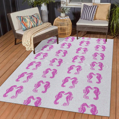 Indoor/Outdoor Seabreeze SZ15 Flamingo Washable 2'6" x 3'10" Rug
