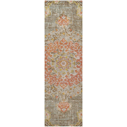 Luxury Washable Indoor/Outdoor Tabrook Brown 2'3" x 7'6" Runner Rug