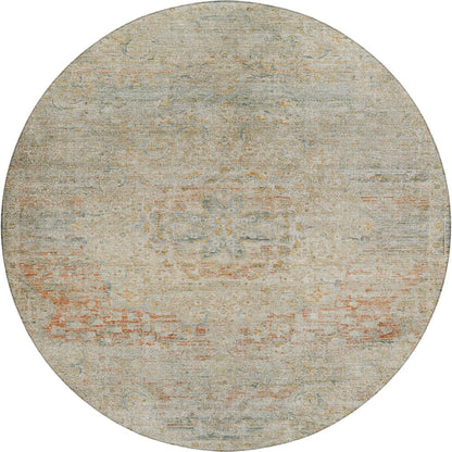 Luxury Washable Indoor/Outdoor Tabrook Tan 8' x 8' Round Rug