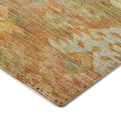 Luxury Washable Indoor/Outdoor Tabrook Copper 1'8" x 2'6" Rug