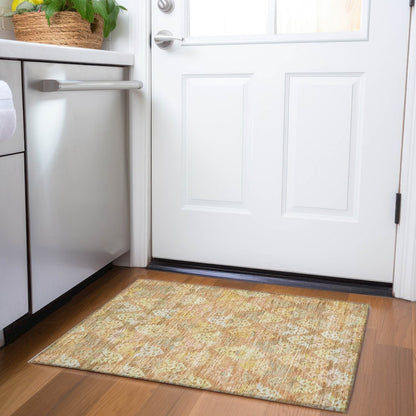 Luxury Washable Indoor/Outdoor Tabrook Copper 1'8" x 2'6" Rug